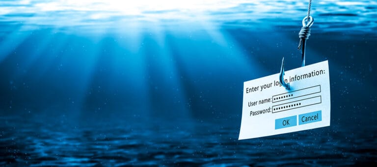 an underwater scene to represent email phishing.